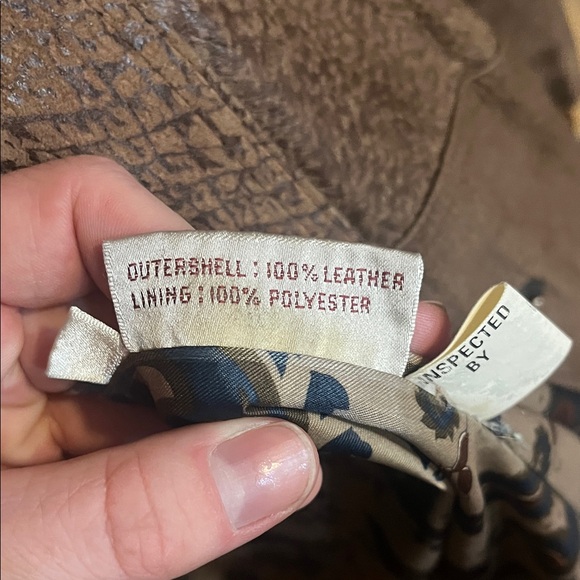 Vintage Genuine Leather Snake Print Elegant Brown Leather Trench Coat - Picture 4 of 10